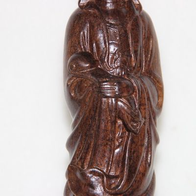 越南天然沉香木雕蓮花如意觀音擺件 匠心工藝，禪意之美